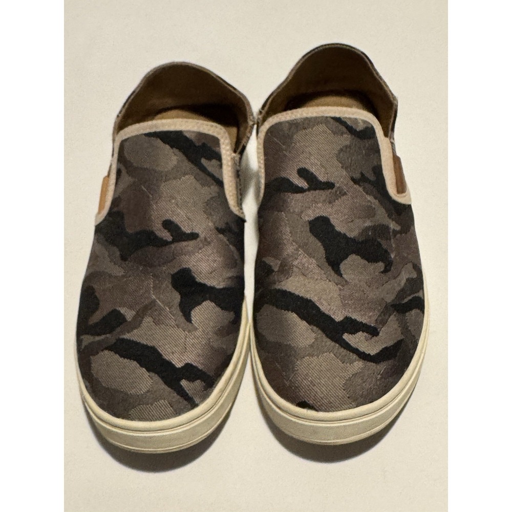 Olukai Pehuea Womens Slip On Sneakers Grey Black Camo Drop-In Heel Size 8